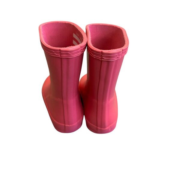 Hunter Bright Pink Rain Boots Wellies Pull-On Classic Rubber Size 6 Baby Girl - Picture 3 of 9